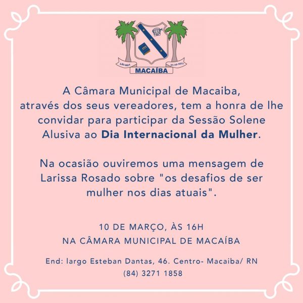 Read more about the article Sessão Solene em comemoração ao Dia Internacional da Mulher