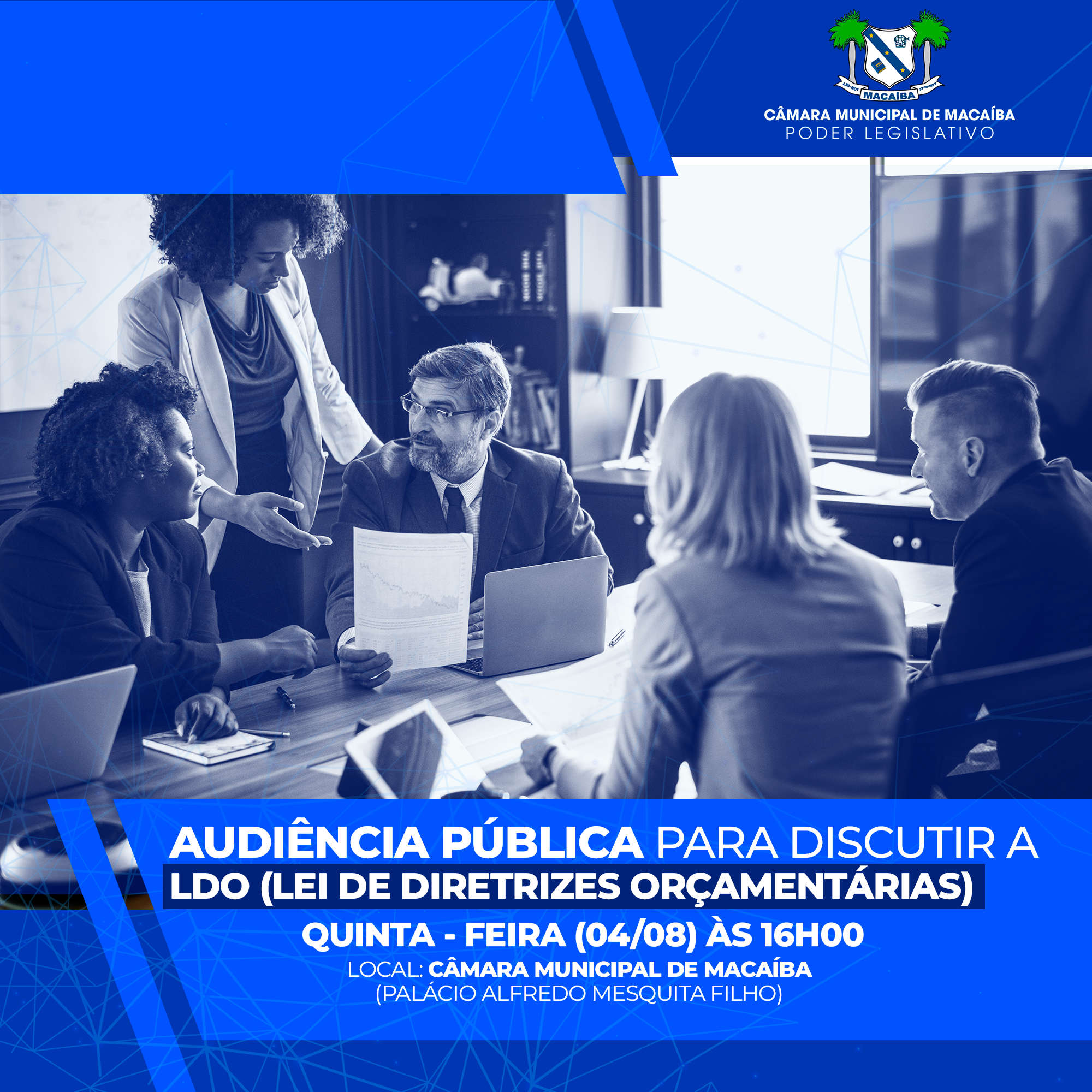 Read more about the article 1ª Audiência Pública para apresentação da LDO (Lei de Diretrizes Orçamentárias).