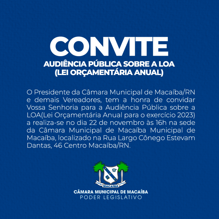 Leia mais sobre o artigo 1º Audiência Pública sobre a LOA( Lei orçamentária anual)