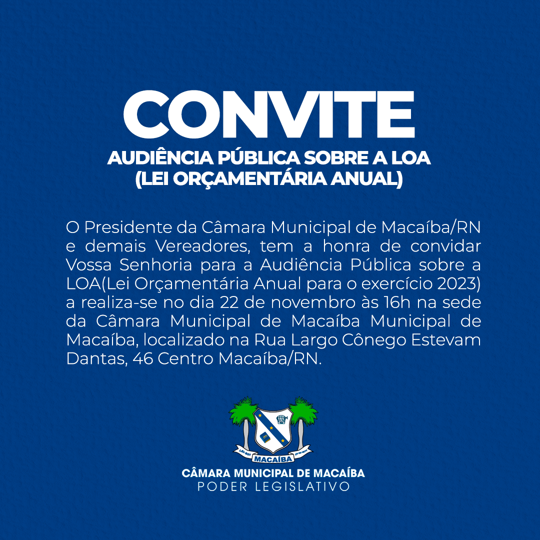 Read more about the article 1º Audiência Pública sobre a LOA( Lei orçamentária anual)