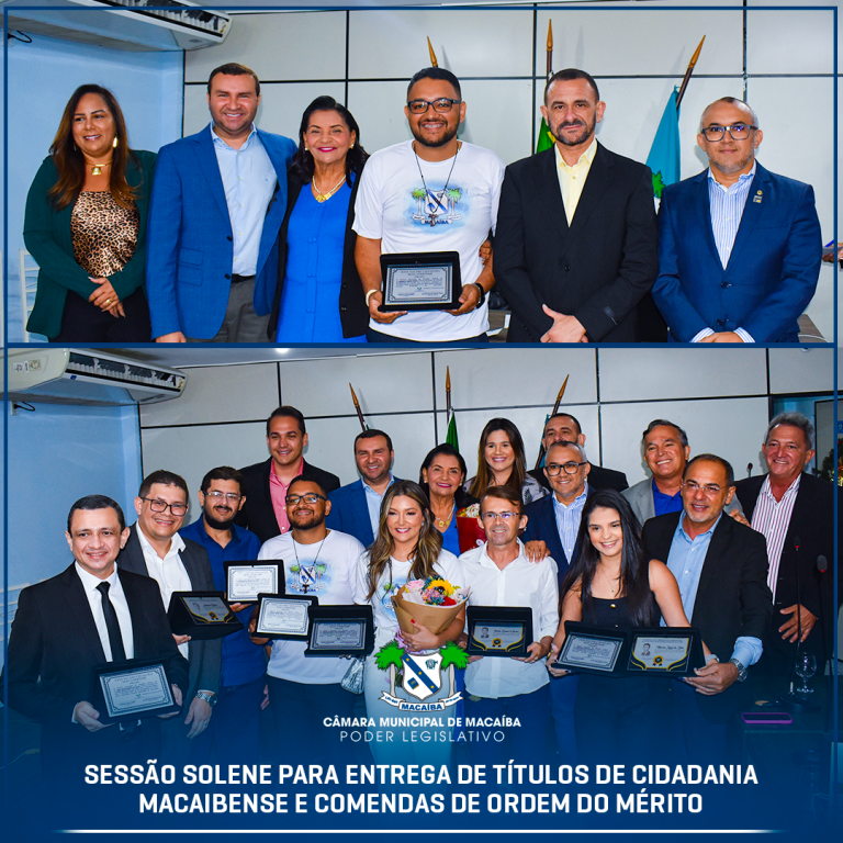 Leia mais sobre o artigo Sessão Solene para entrega de Títulos de cidadania macaibense e entrega das Comendas da Ordem do Mérito