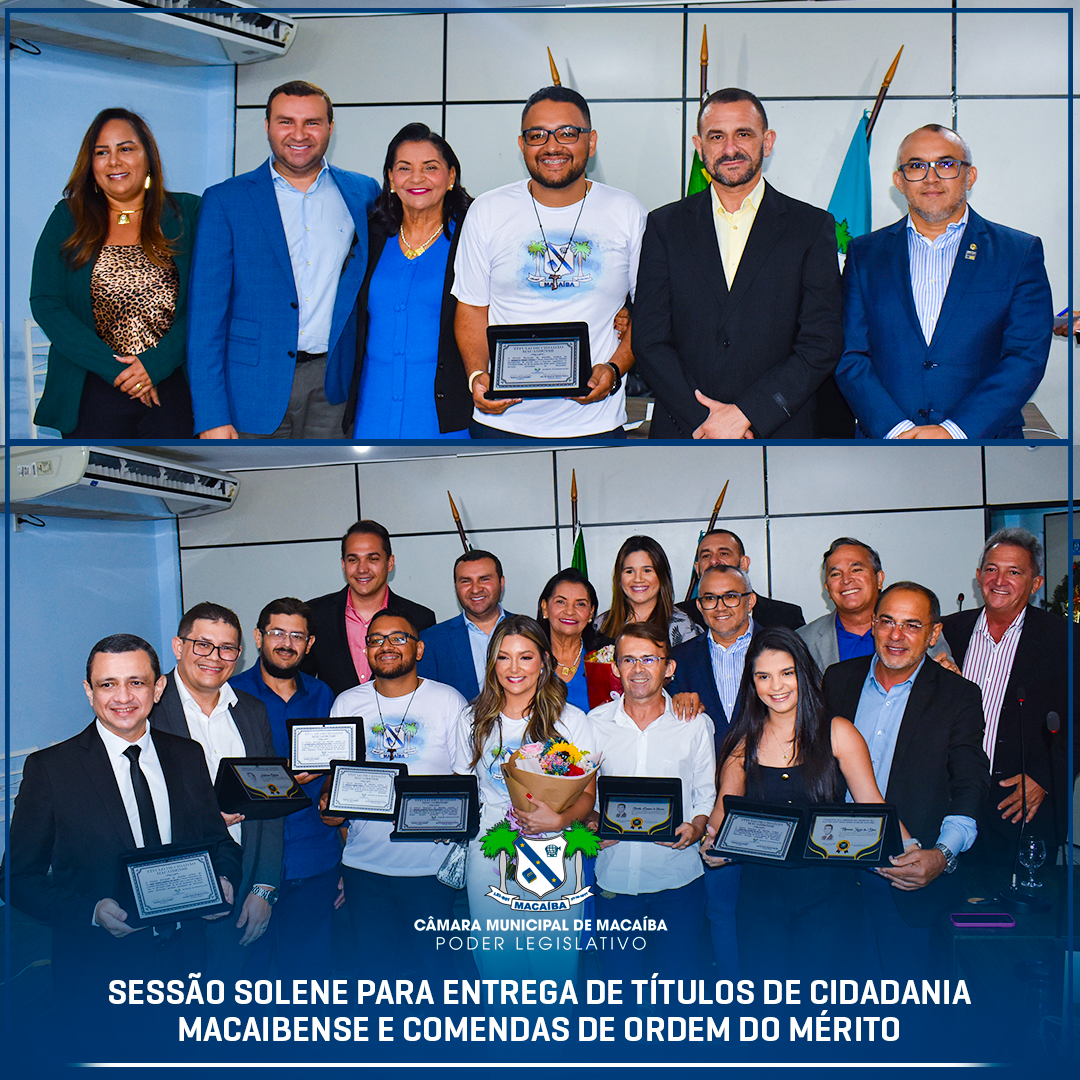 Read more about the article Sessão Solene para entrega de Títulos de cidadania macaibense e entrega das Comendas da Ordem do Mérito