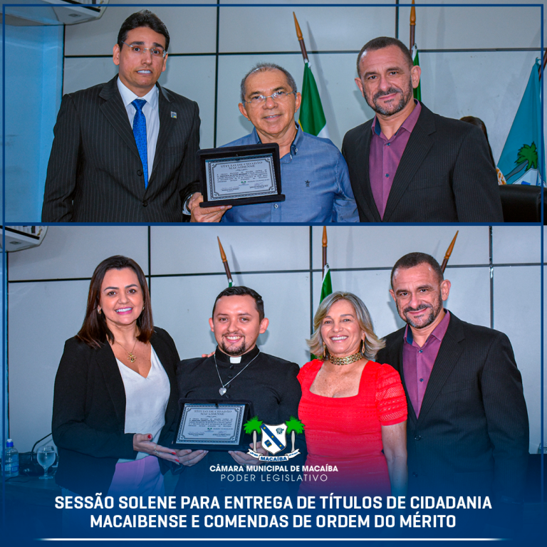 Leia mais sobre o artigo Sessão Solene para entrega de Títulos de cidadania macaibense e comendas da ordem do mérito