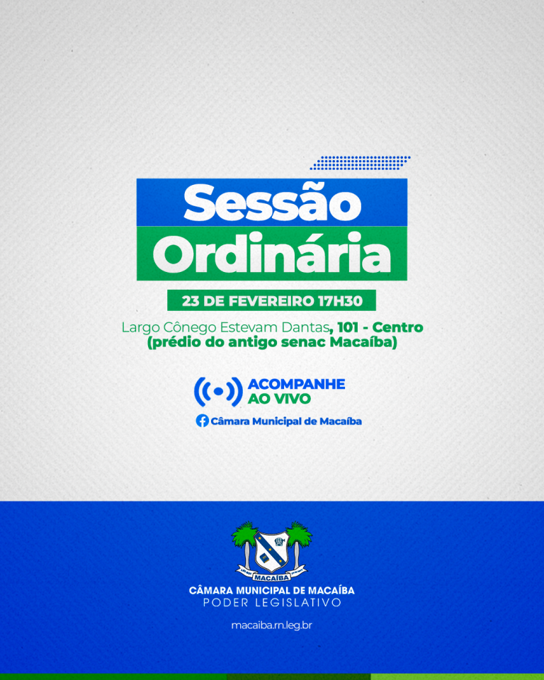 Leia mais sobre o artigo Convite – 1ª Sessão Ordinária do 1º Período Legislativo 2023