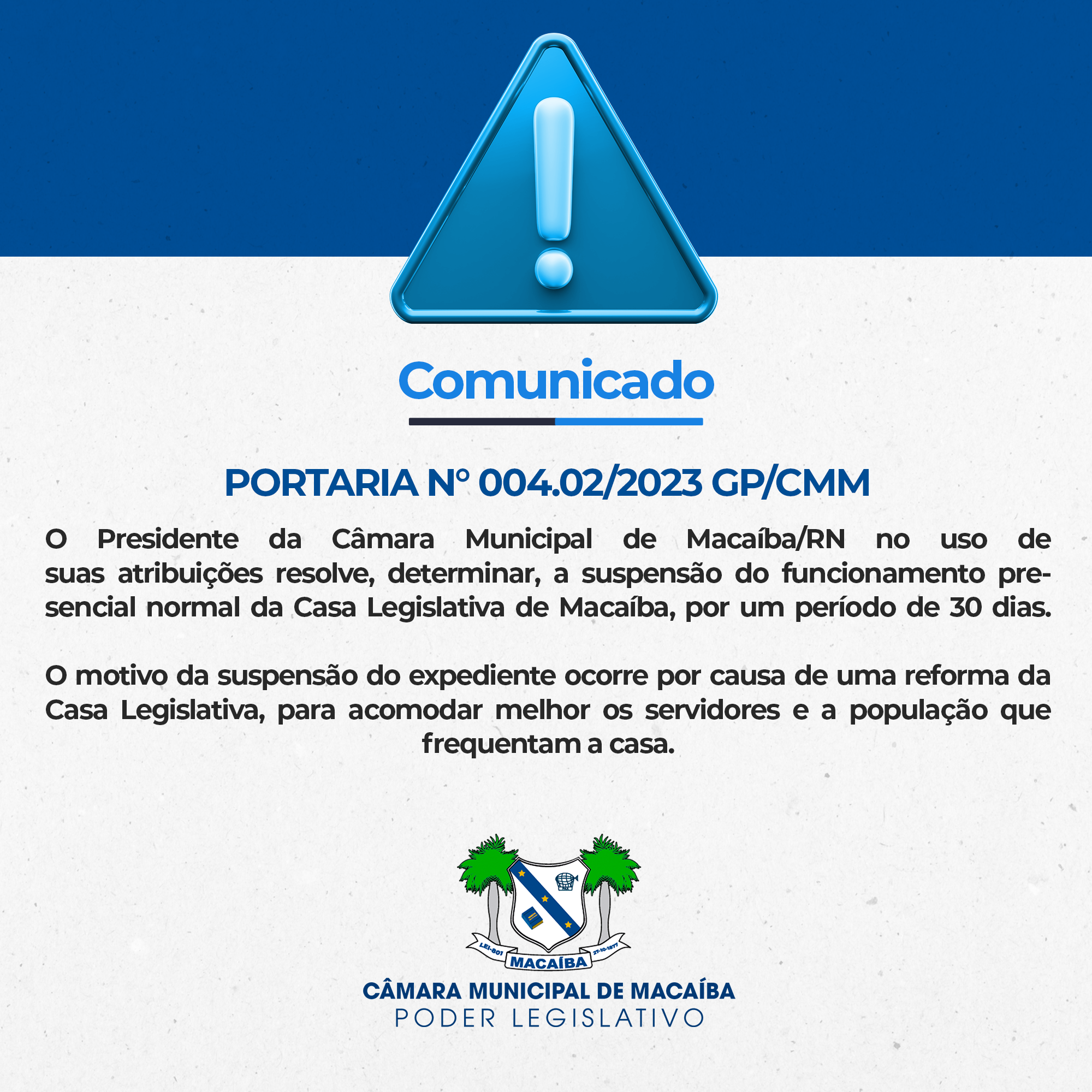 Leia mais sobre o artigo COMUNICADO