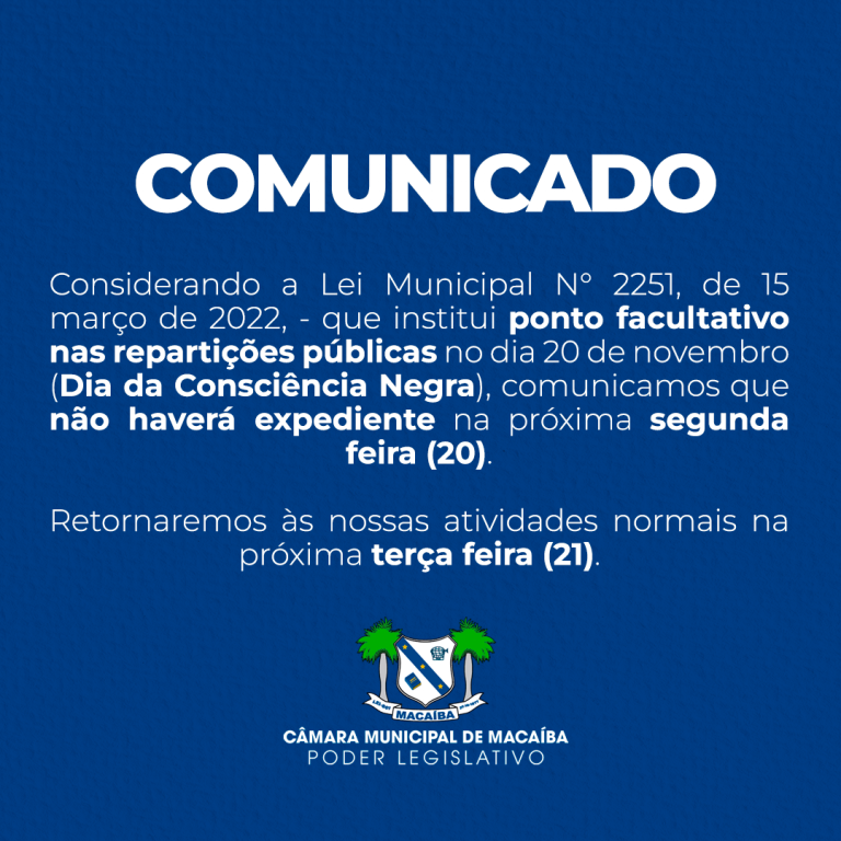 Leia mais sobre o artigo COMUNICADO!