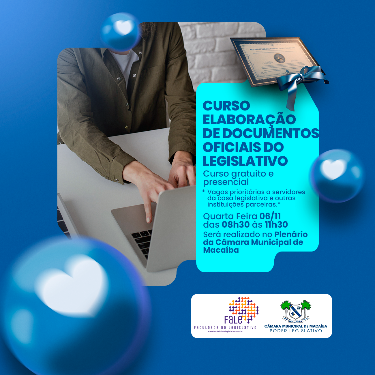 Leia mais sobre o artigo 📢 Curso de Elaboração de Documentos Oficiais do Legislativo