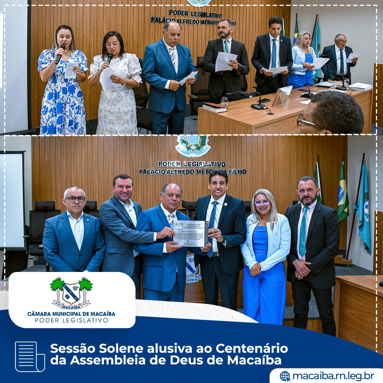 Leia mais sobre o artigo 📌 Sessão Solene em alusão ao Centenário da Assembleia de Deus de Macaíba ✝️