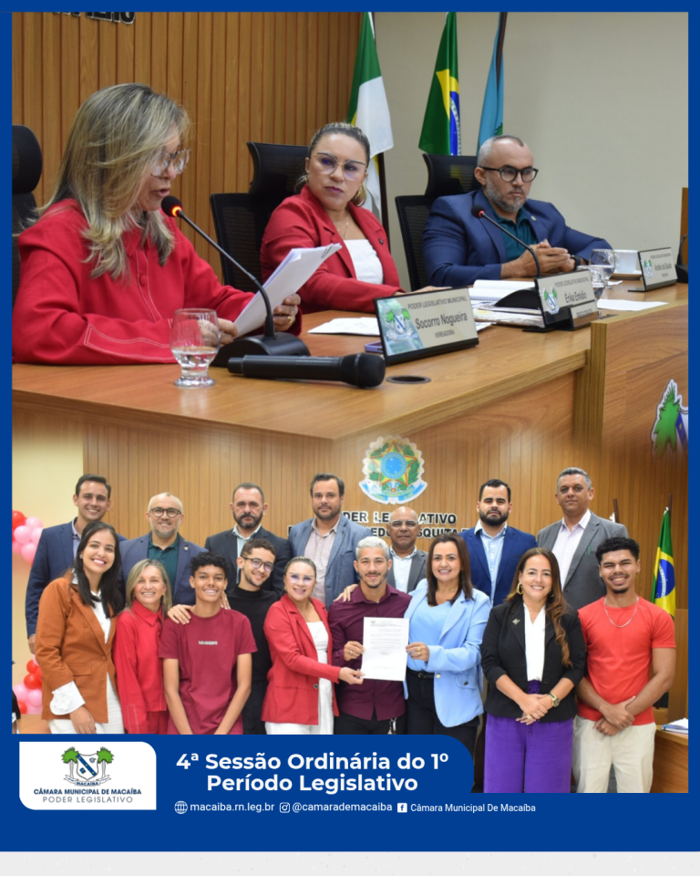 Leia mais sobre o artigo 4ª Sessão Ordinária na Câmara Municipal de Macaíba!